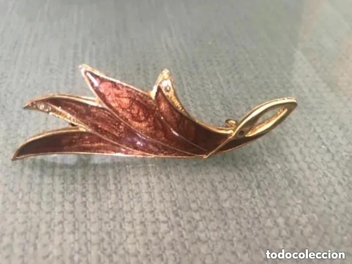 Gioielleria: ANTIGUO BROCHE CISNE ESMALTADO