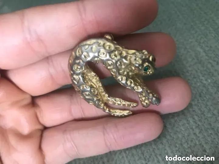 Joyeria: ANTIGUO BROCHE GATO LEOPARDO - Foto 1