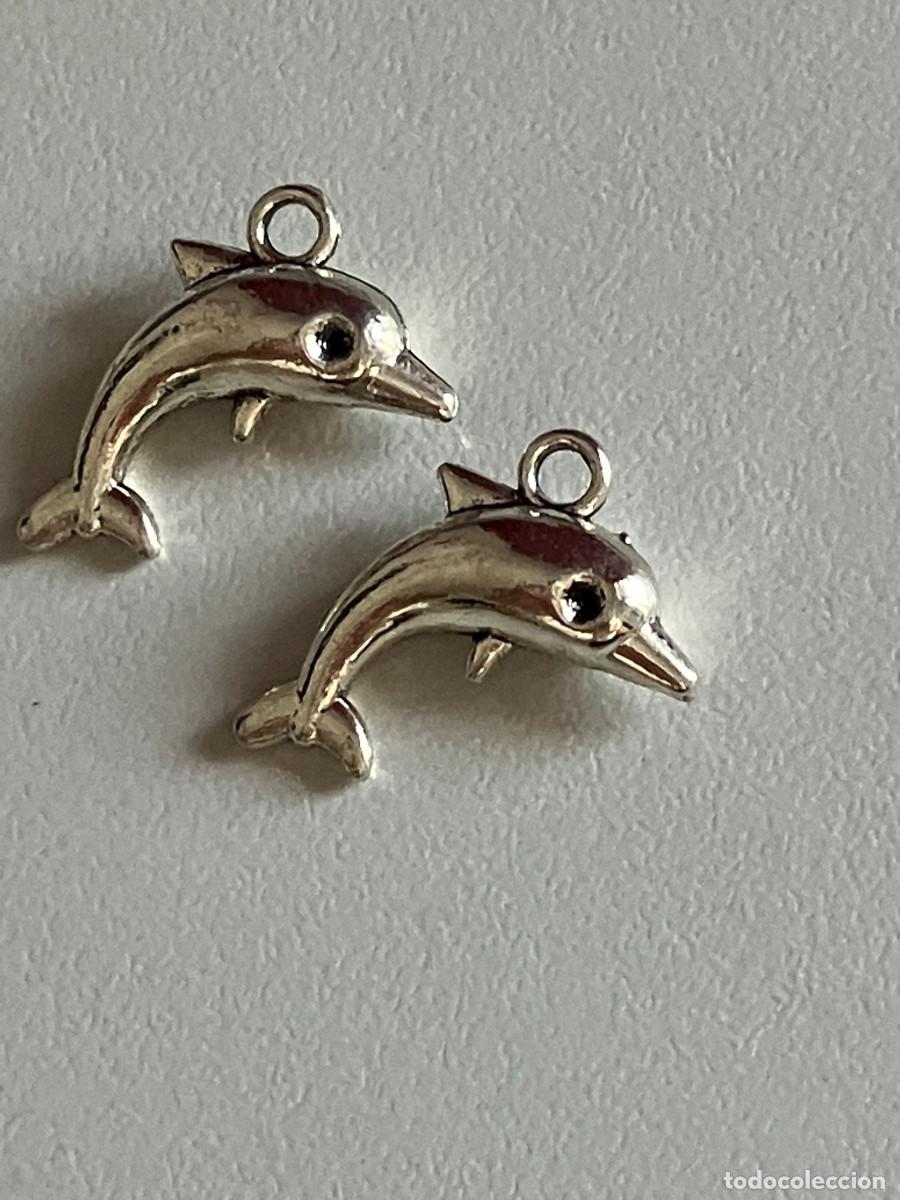 Gioielleria: Lote 2 charms delf&iacute;n plata. Abalorio colgante. Bisuter&iacute;a vintage.
