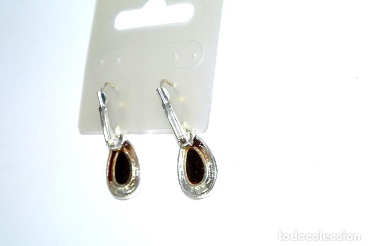Joyeria: Pendientes color plata y marr&oacute;n, A&ntilde;o 2000, Nuevos - Foto 2