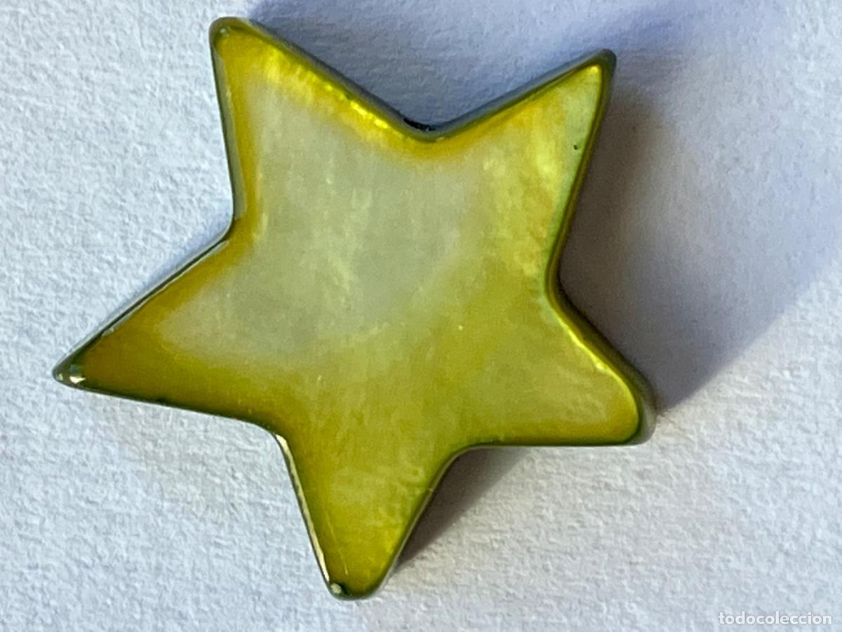 Gioielleria: Lote 8 estrellas madeperla verde con agujero. Abalorio. Bisuteria.