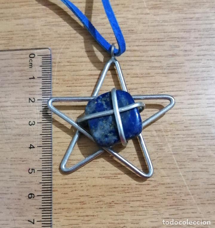Joyeria: COLGANTE, COLLAR CON LAPISLAZULI, FORMA DE ESTRELLA. - Foto 2