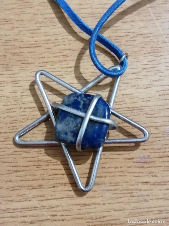 Joyeria: COLGANTE, COLLAR CON LAPISLAZULI, FORMA DE ESTRELLA. - Foto 4