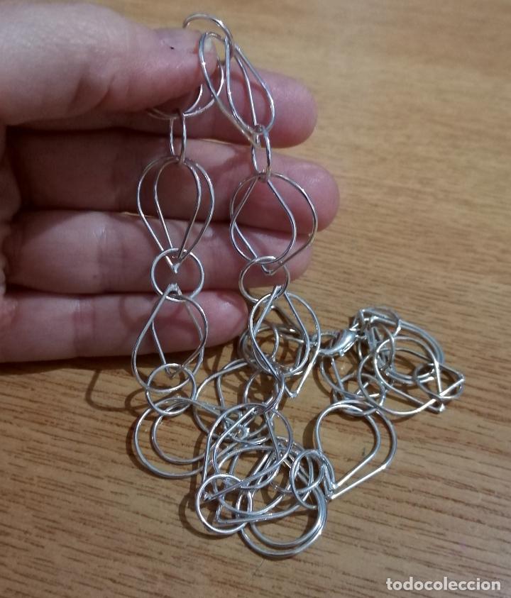 Joyeria: COLLAR MET&Aacute;LICO PLATEADO, FORMAS GEOM&Eacute;TRICAS. - Foto 5