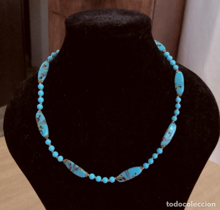 Joyeria: BONITO COLLAR CUENTAS SIMIL TURQUESAS. - Foto 2