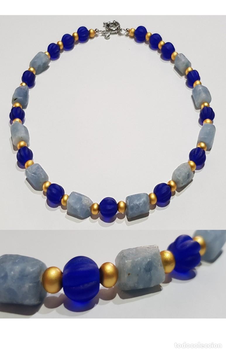 Joyeria: Collar Calcita Azul Natural