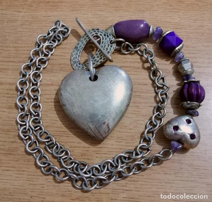 Joyeria: COLLAR PLATEADO CON COLGANTE FORMA CORAZ&Oacute;N. - Foto 2