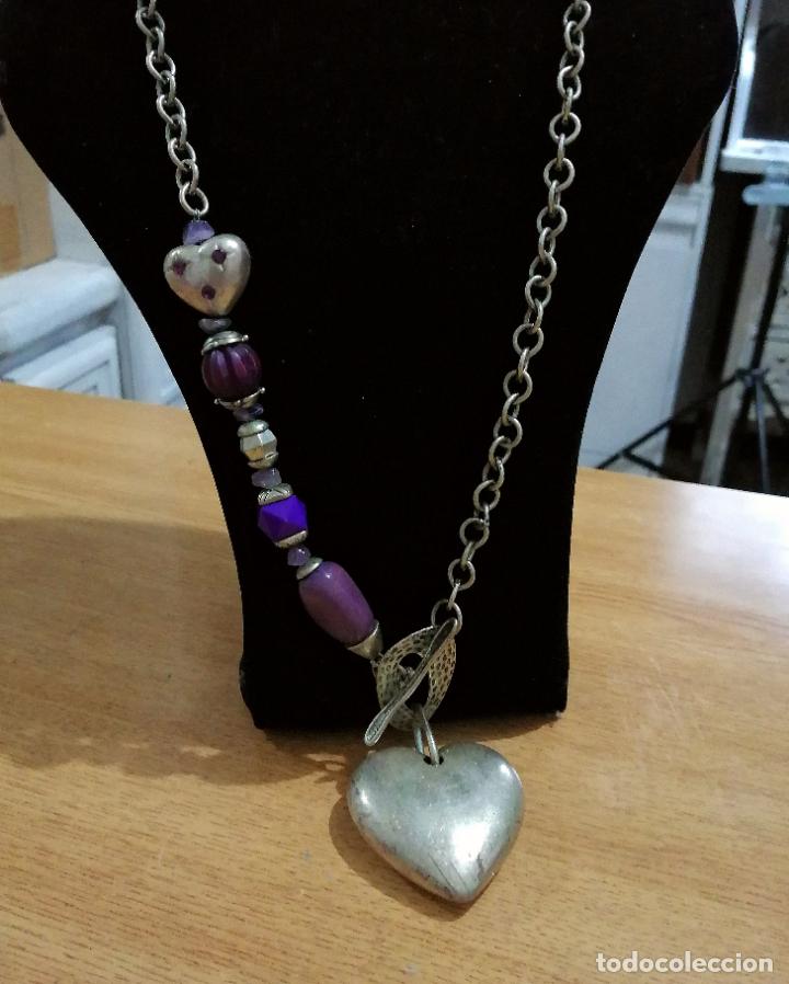 Joyeria: COLLAR PLATEADO CON COLGANTE FORMA CORAZ&Oacute;N. - Foto 4