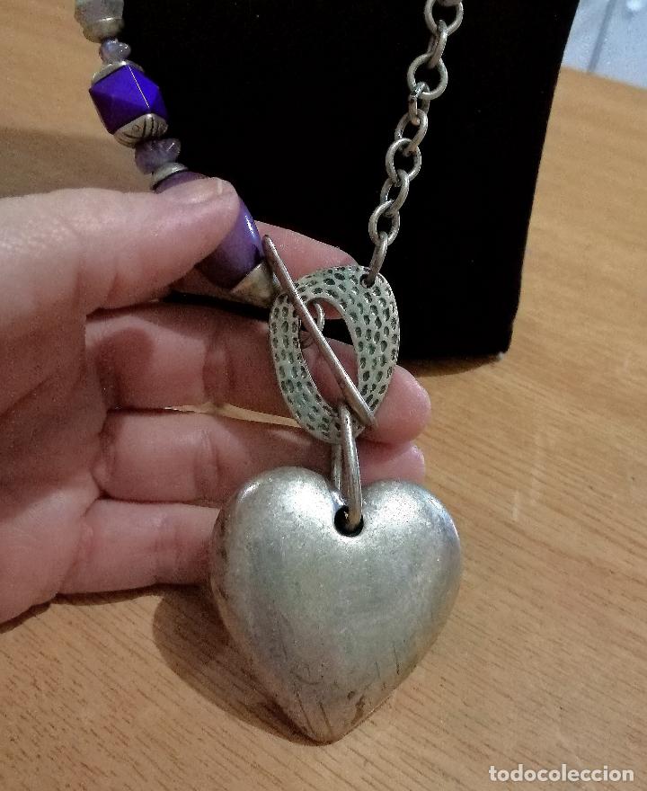 Joyeria: COLLAR PLATEADO CON COLGANTE FORMA CORAZ&Oacute;N. - Foto 1