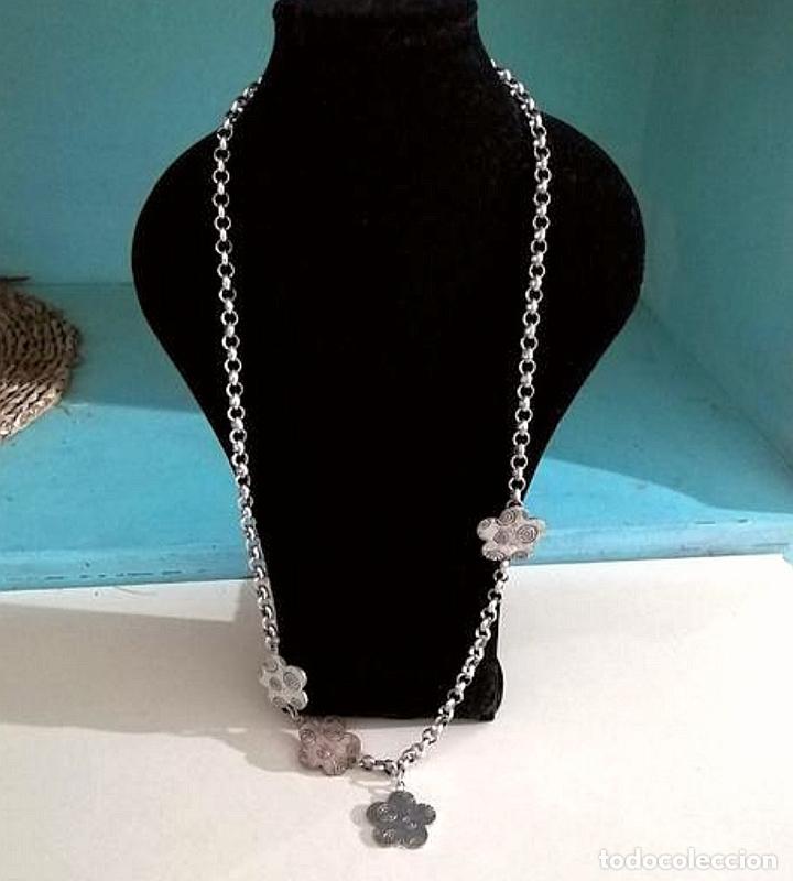 Joyeria: COLLAR LARGO MET&Aacute;LICO, CADENA FLORES. - Foto 7