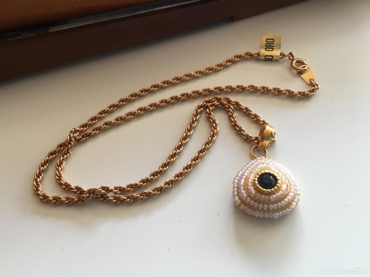 Joyeria: Gargantilla con Zafiro creado y perlas - Foto 2