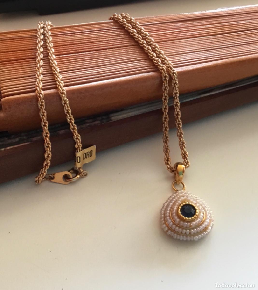 Joyeria: Gargantilla con Zafiro creado y perlas - Foto 4