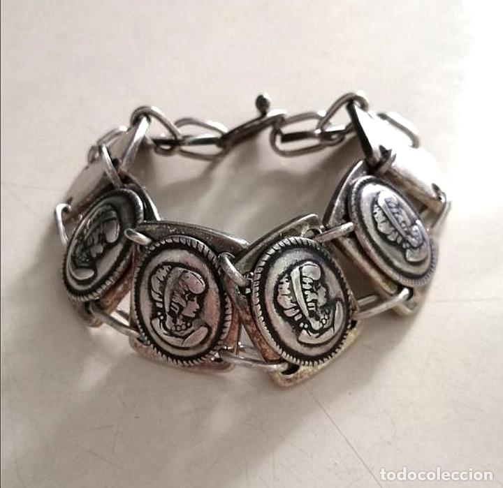 Joyeria: ANTIGUA PULSERA PLATEADA, METAL. - Foto 3