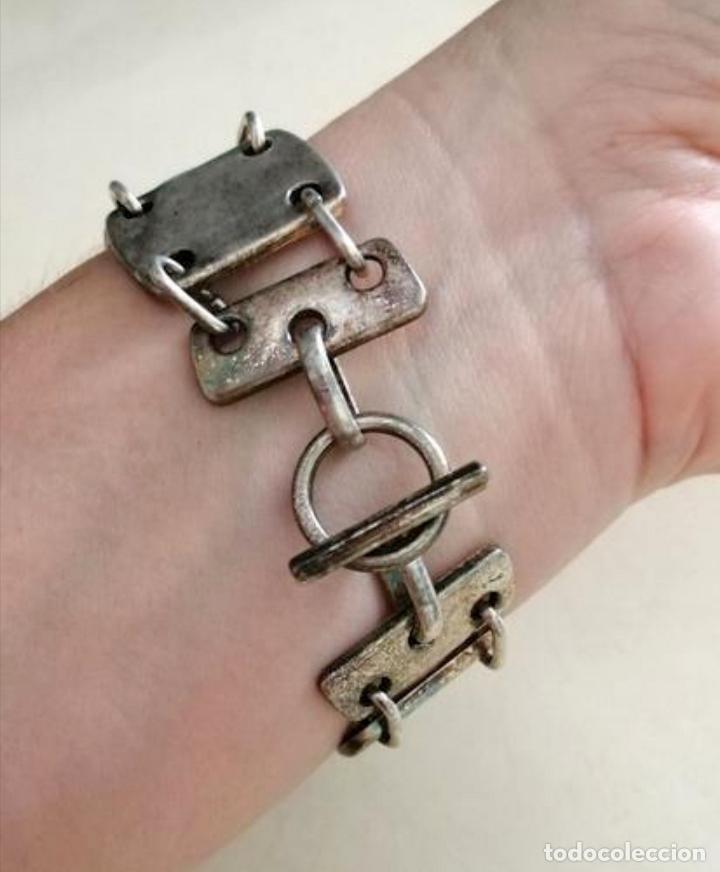 Joyeria: ANTIGUA PULSERA PLATEADA, METAL. - Foto 4