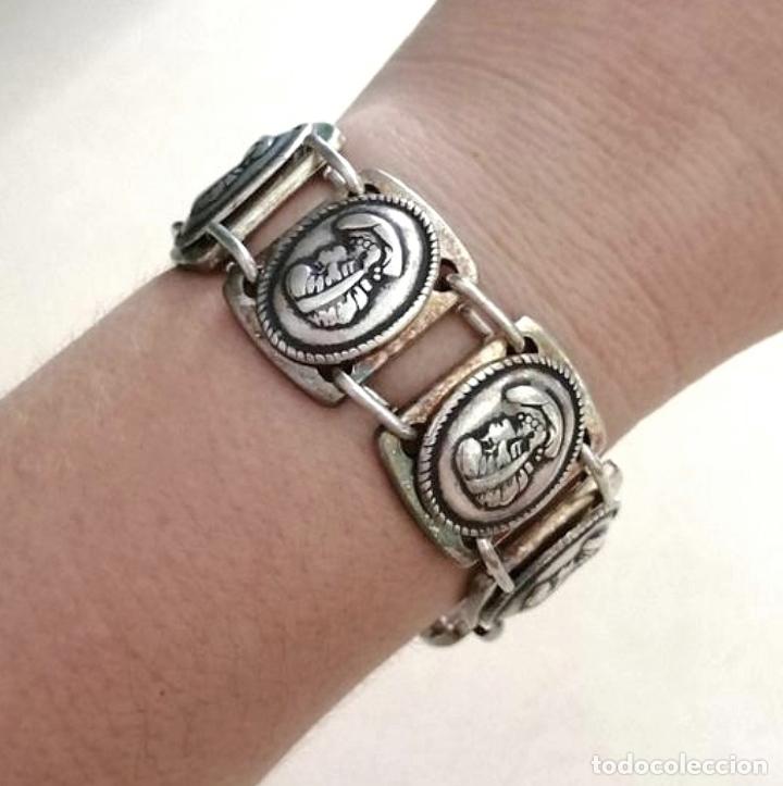 Joyeria: ANTIGUA PULSERA PLATEADA, METAL. - Foto 7