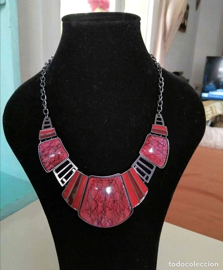 Joyeria: COLLAR CORTO, MET&Aacute;LICO Y ESMALTE ROJO. - Foto 4