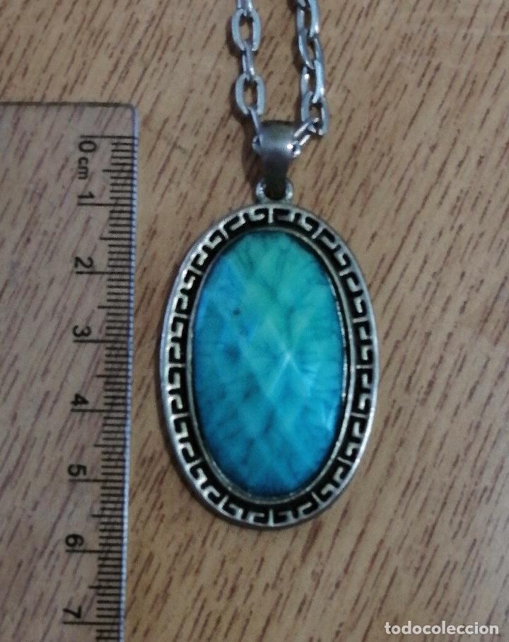 Joyeria: COLLAR, COLGANTE PLATEADO SIMIL TURQUESA CON CADENA. - Foto 5