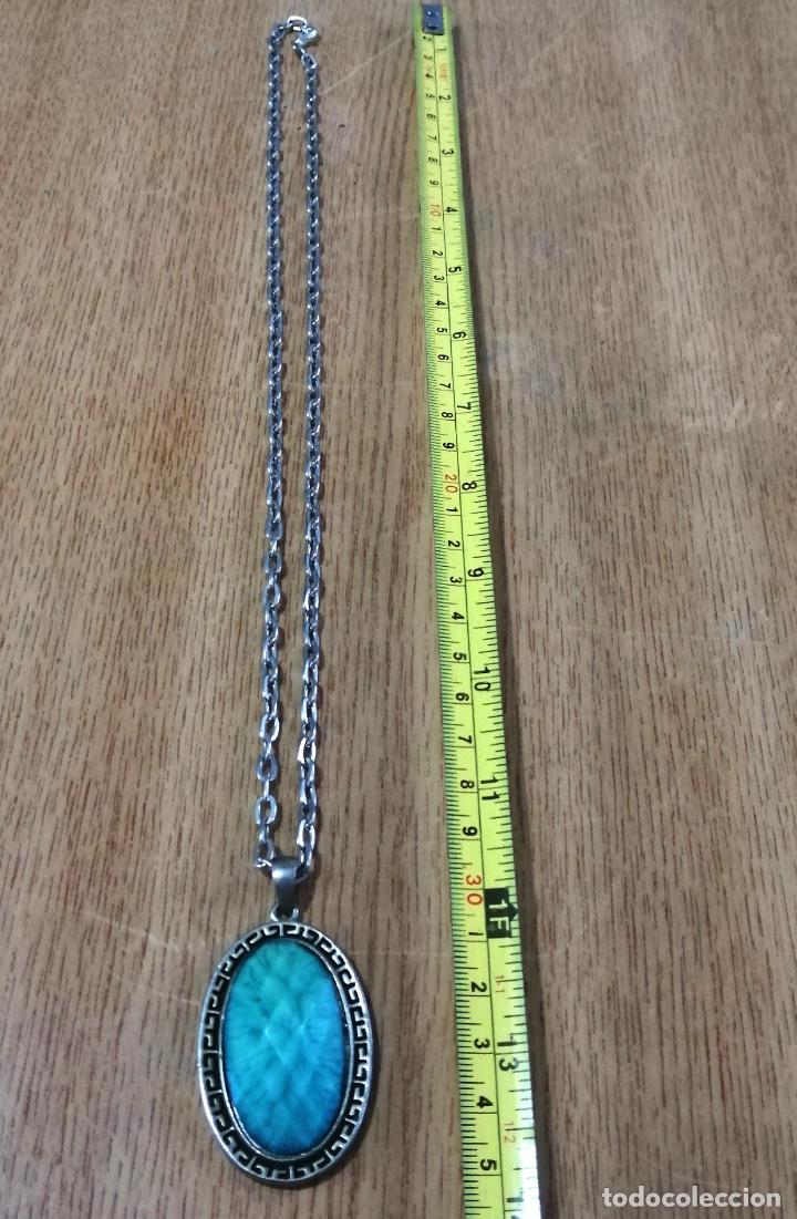 Joyeria: COLLAR, COLGANTE PLATEADO SIMIL TURQUESA CON CADENA. - Foto 6