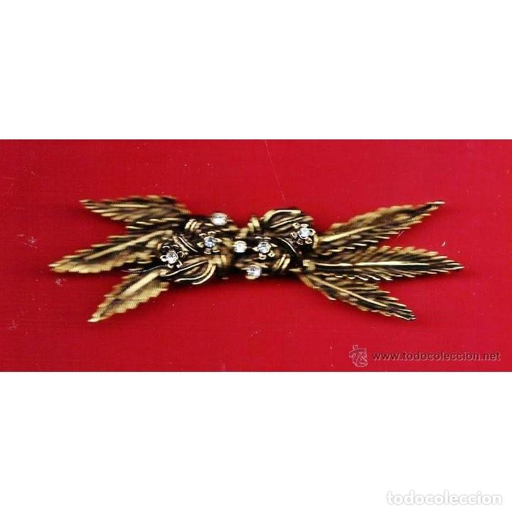 Schmuck: bisuteria - broche neoclasico - metal troquelado con relieve y piedras - sin estrenar - a&ntilde;os 80