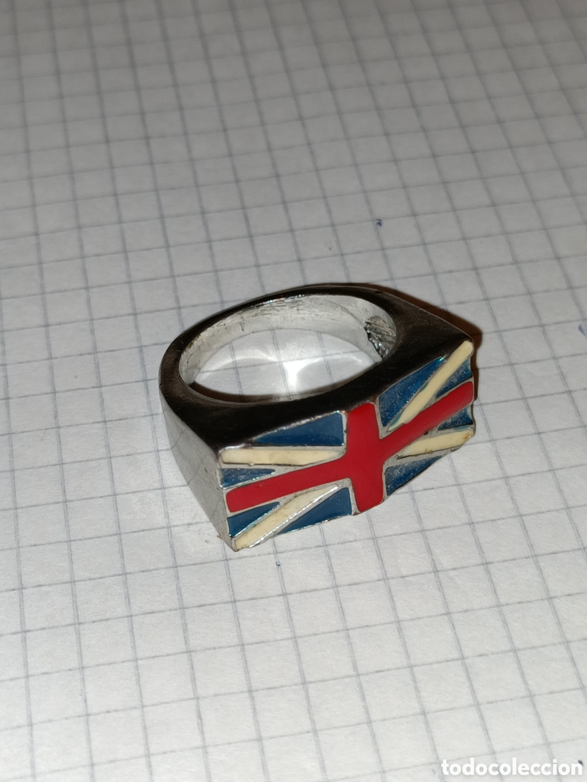 Joalharia: Bonito anillo. Bandera Gran Breta&ntilde;a. Interior 2 ccms