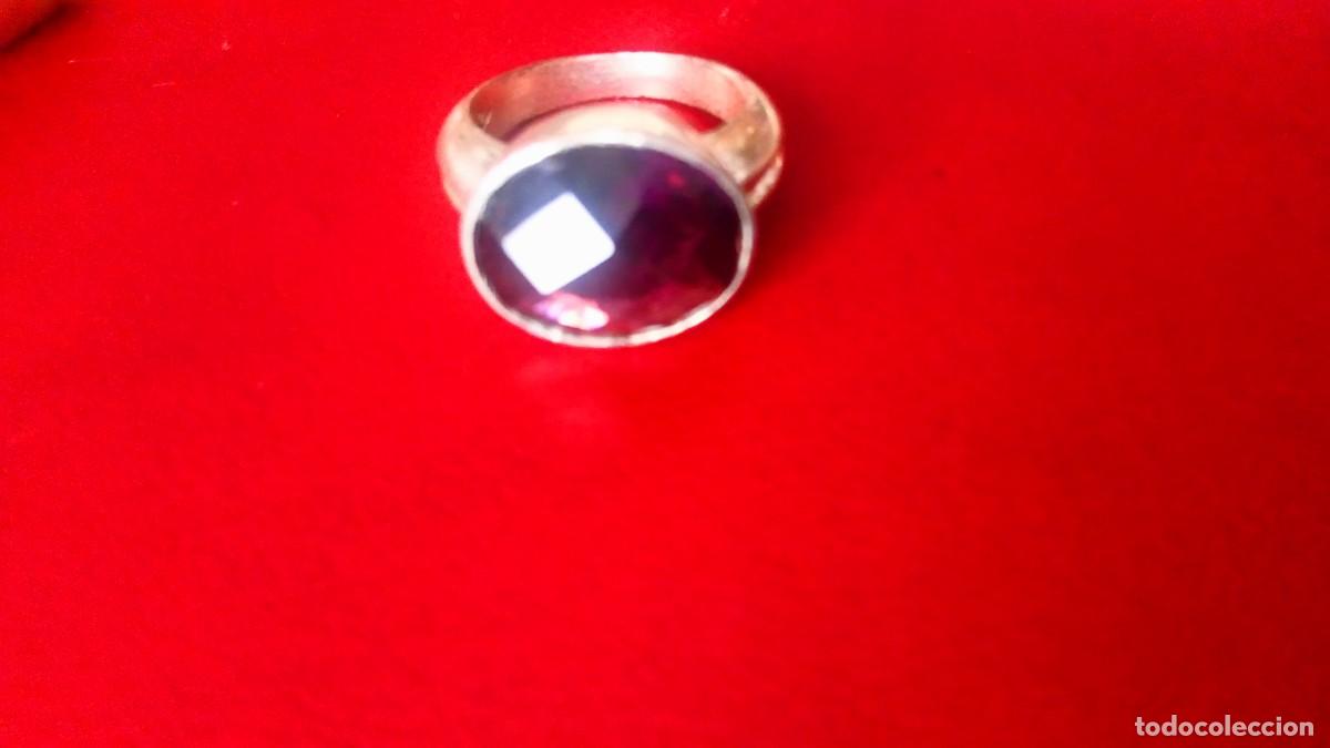 Joyeria: ANILLO DE PLATA Y CRISTAL TALLADO MORADO - Foto 1