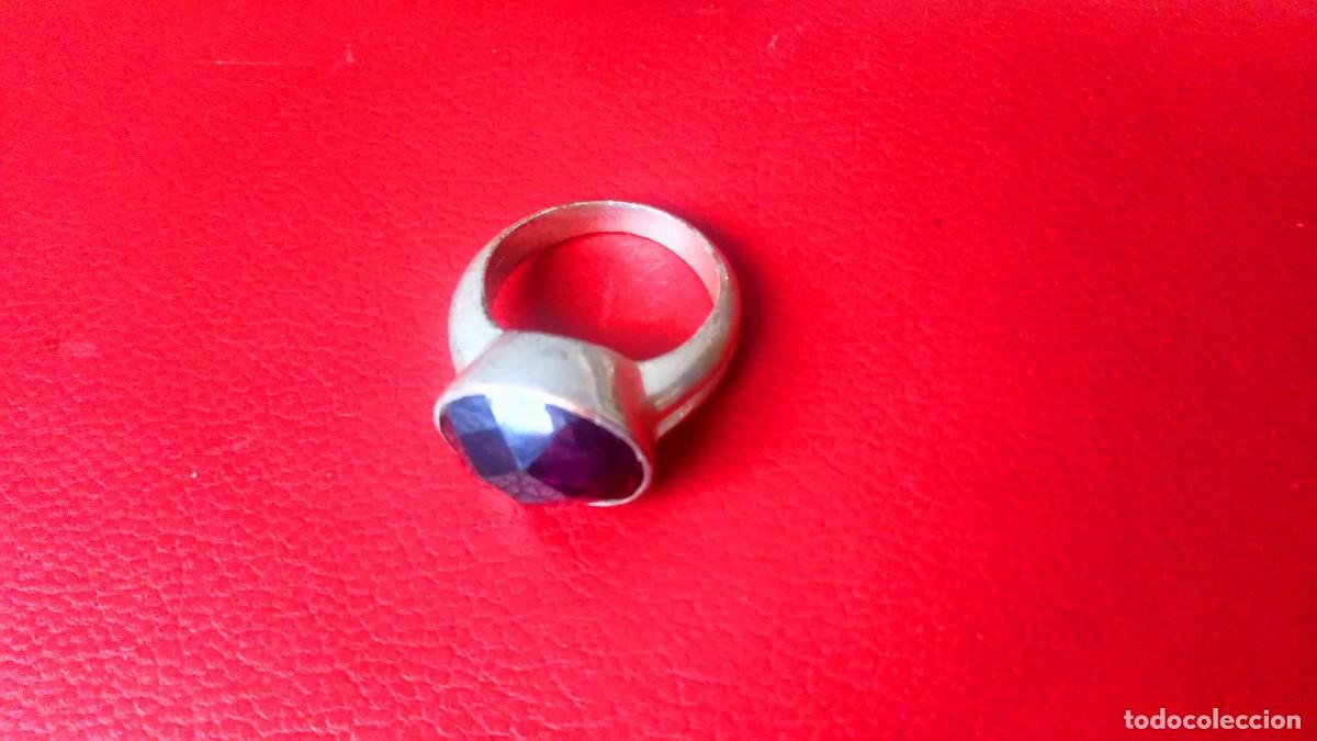 Joyeria: ANILLO DE PLATA Y CRISTAL TALLADO MORADO - Foto 2