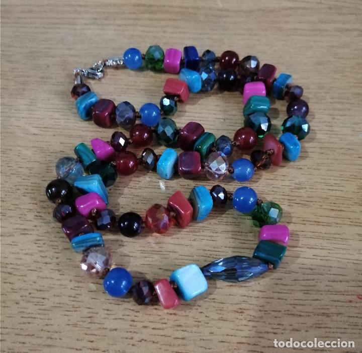 Joyeria: COLLAR CON GEMAS Y BRILLANTES CRISTALES. - Foto 1