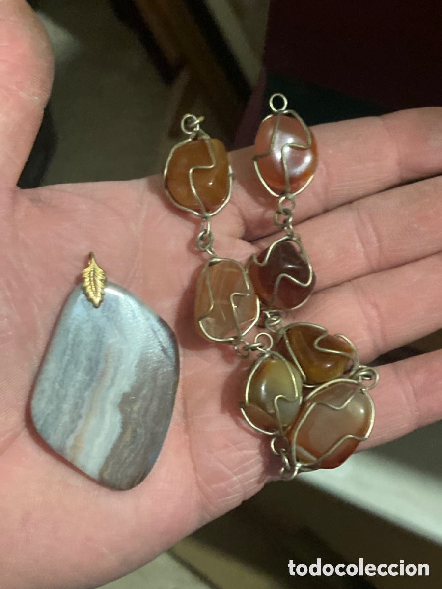 Schmuck: Bonito colgante y pulsera de piedras