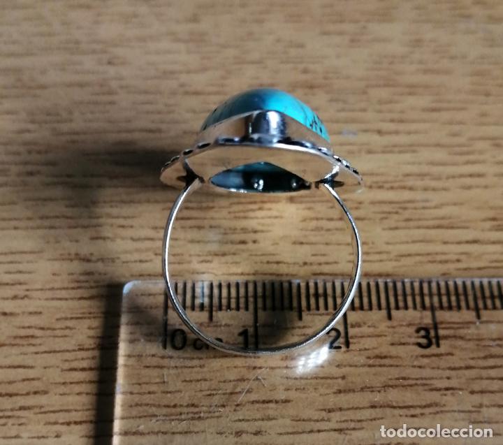Joyeria: ANILLO CON TURQUESA, BA&Ntilde;O DE PLATA. - Foto 2