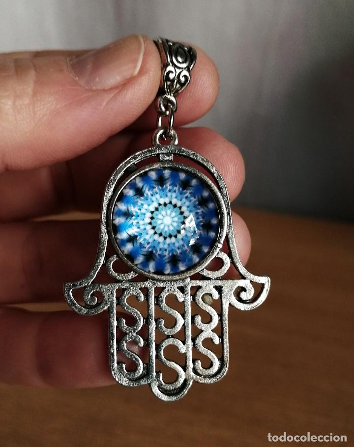 Joyeria: MANO DE F&Aacute;TIMA PLATEADA CON MANDALA AZUL - Foto 4
