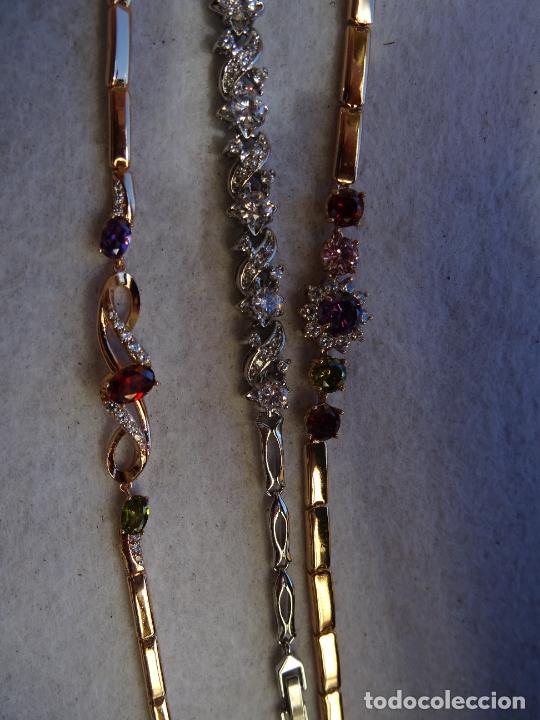 Joyeria: LOTE DE PULSERAS, PENDIENTES Y COLLARES PIEDRAS TIPO SWAROWSKY - IDEAL MERCADILLO - Foto 14