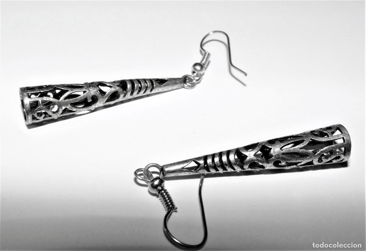 Joyeria: PENDIENTES DE METAL PLATEADO - 4 cms - Foto 3