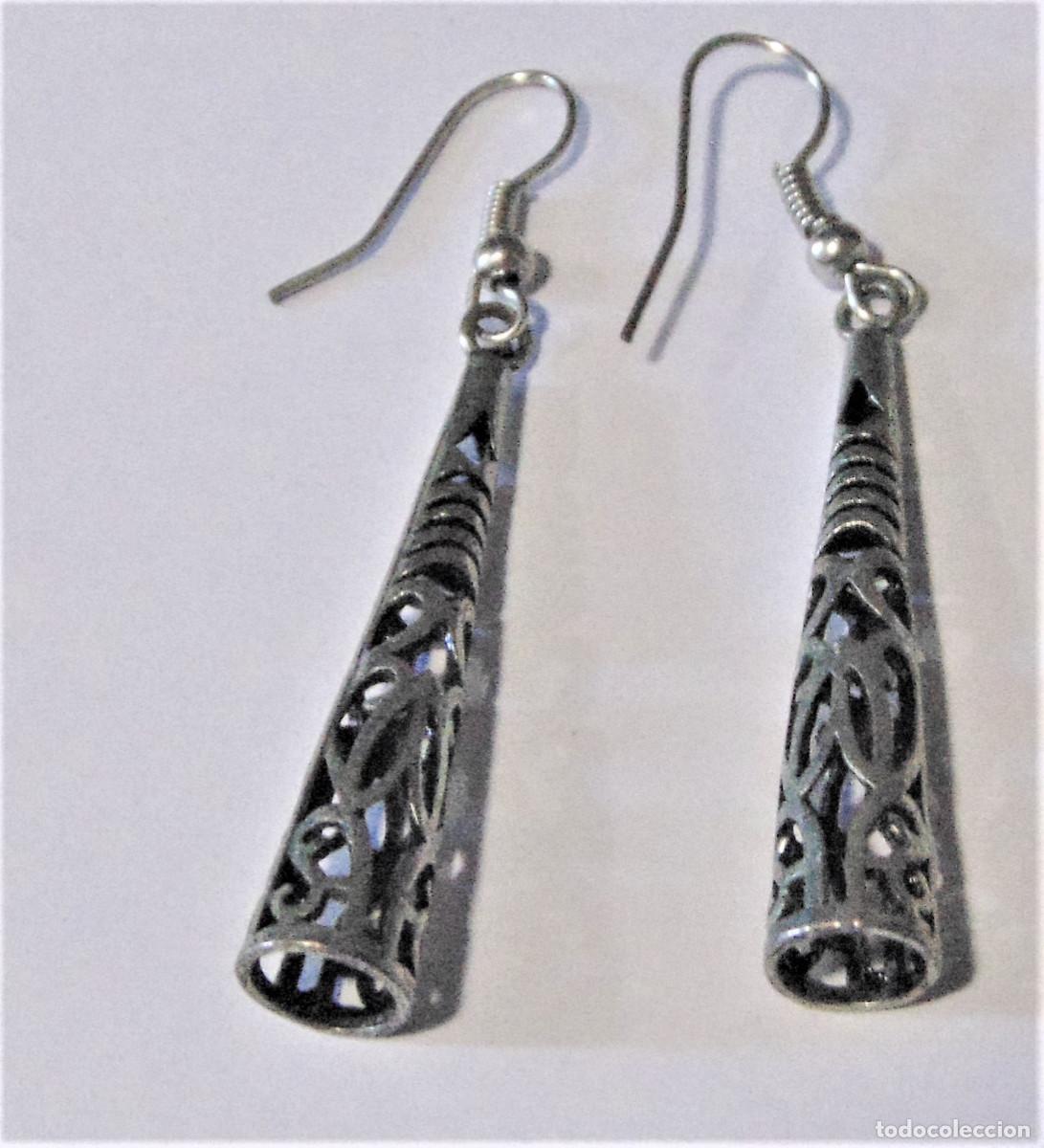 Joyeria: PENDIENTES DE METAL PLATEADO - 4 cms - Foto 1