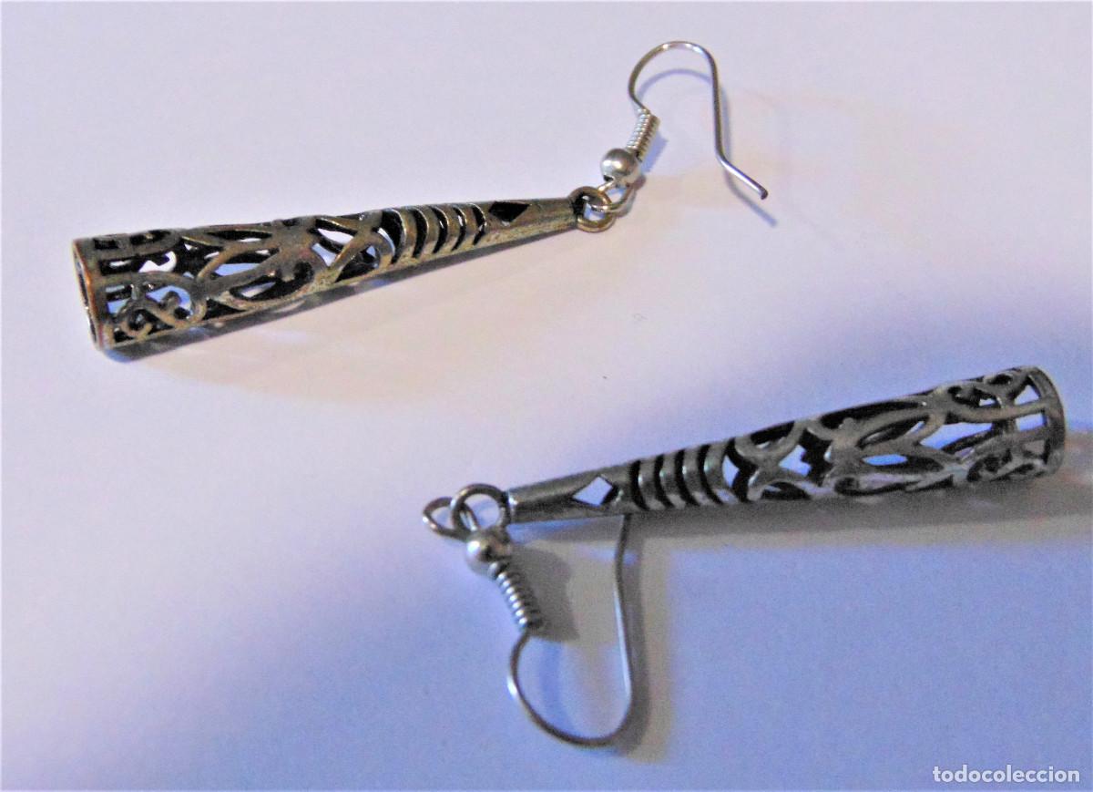 Joyeria: PENDIENTES DE METAL PLATEADO - 4 cms - Foto 5