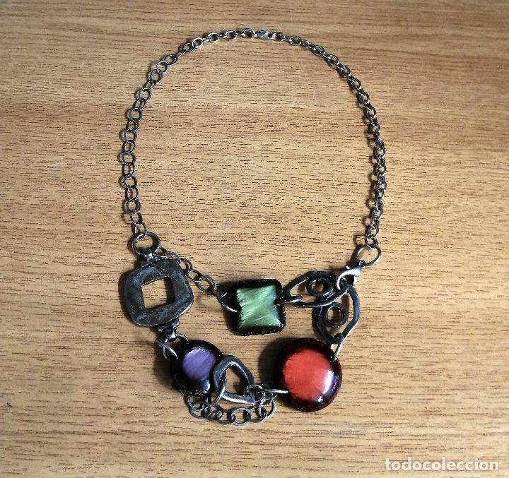 Joyeria: COLLAR MET&Aacute;LICO, PLATEADO con ABALORIOS. - Foto 3