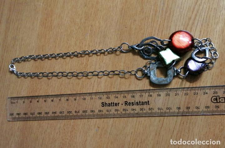 Joyeria: COLLAR MET&Aacute;LICO, PLATEADO con ABALORIOS. - Foto 4