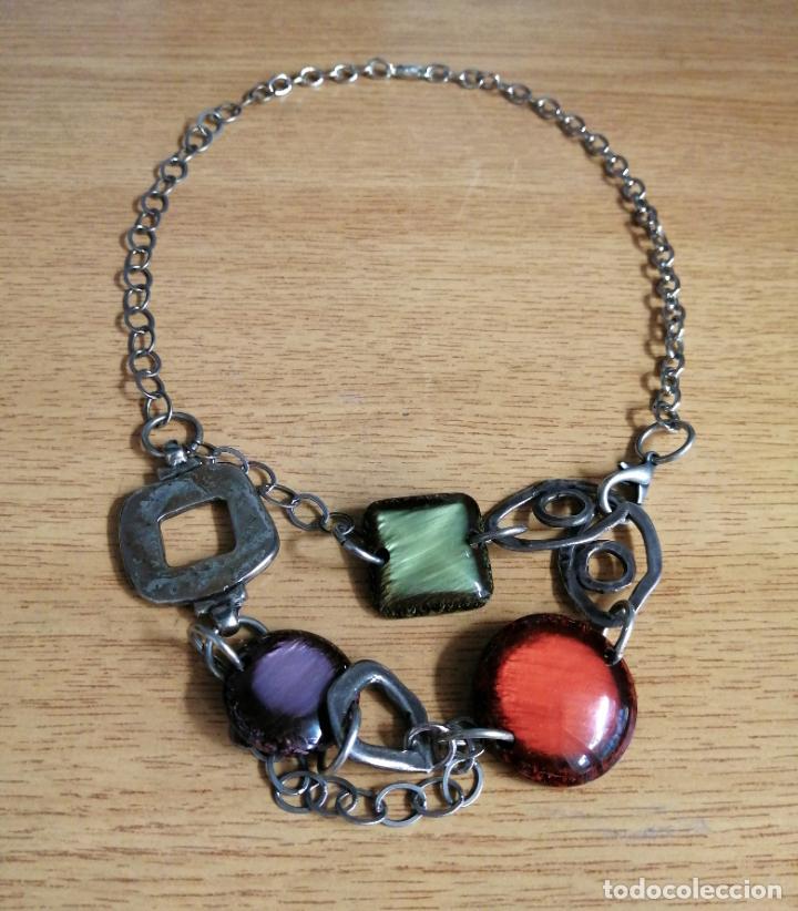 Joyeria: COLLAR MET&Aacute;LICO, PLATEADO con ABALORIOS. - Foto 5