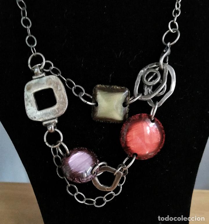 Joyeria: COLLAR MET&Aacute;LICO, PLATEADO con ABALORIOS. - Foto 6