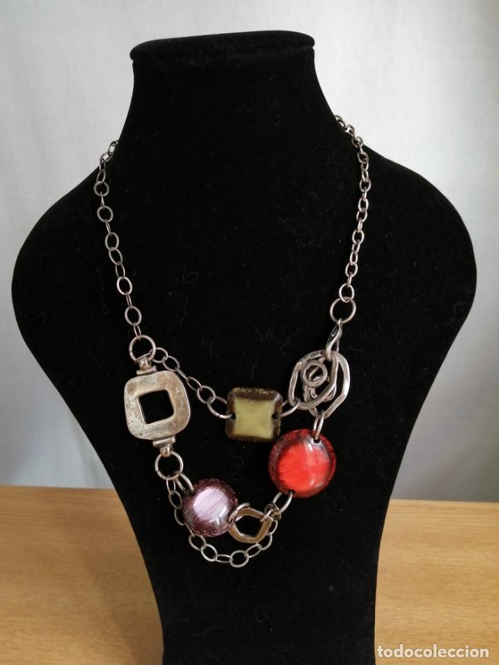 Joyeria: COLLAR MET&Aacute;LICO, PLATEADO con ABALORIOS. - Foto 8