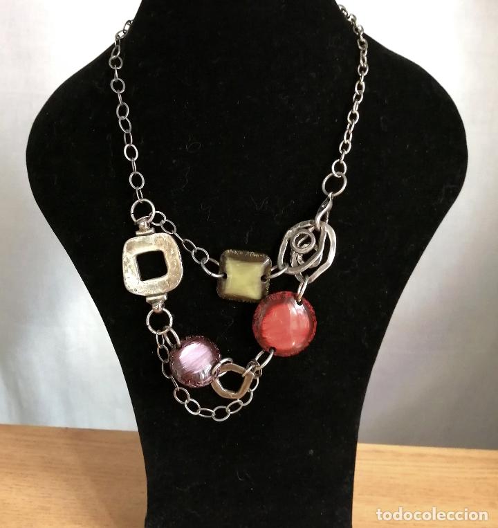 Joyeria: COLLAR MET&Aacute;LICO, PLATEADO con ABALORIOS. - Foto 1