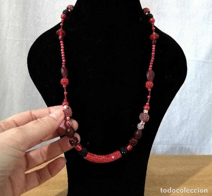 Joyeria: COLLAR ROJO, CON CRISTALES Y SEMILLAS. - Foto 1