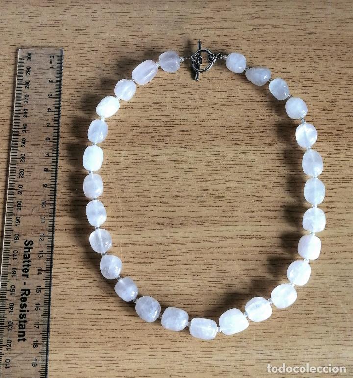 Joyeria: COLLAR DE CUENTAS DE CUARZO BLANCO ROSADO. - Foto 2