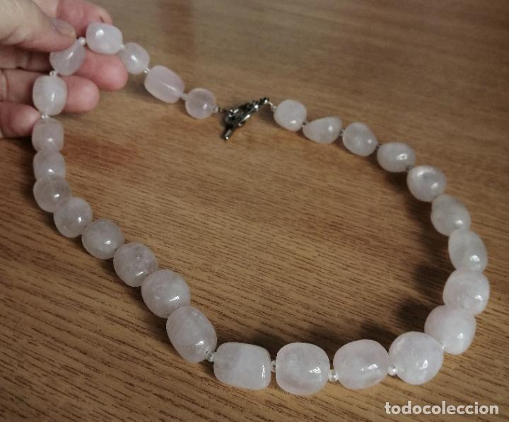 Joyeria: COLLAR DE CUENTAS DE CUARZO BLANCO ROSADO. - Foto 3