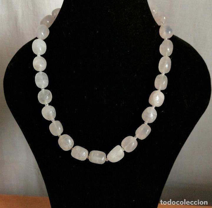 Joyeria: COLLAR DE CUENTAS DE CUARZO BLANCO ROSADO. - Foto 1