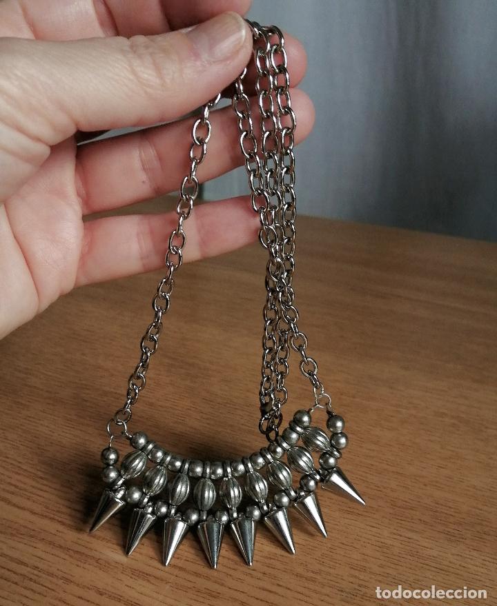 Joyeria: COLLAR MET&Aacute;LICO, CADENA CON PINCHOS PLATEADO - Foto 4