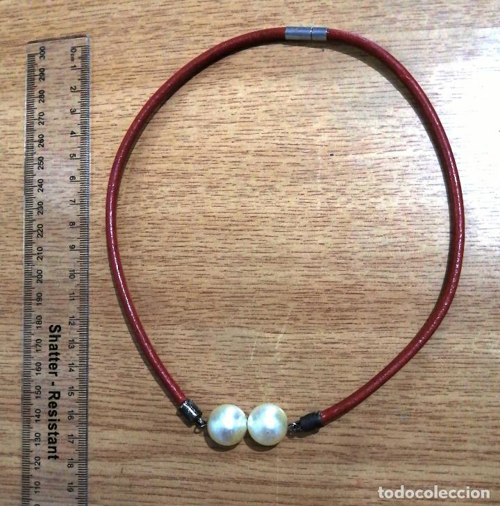 Joyeria: COLLAR CORTO, PERLAS CON CORD&Oacute;N. - Foto 2