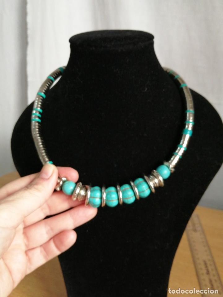Joyeria: COLLAR, CON TURQUESAS GARGANTILLA PLATEADO. - Foto 3