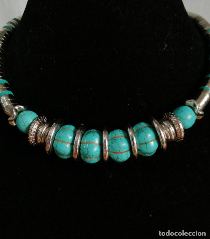 Joyeria: COLLAR, CON TURQUESAS GARGANTILLA PLATEADO. - Foto 5