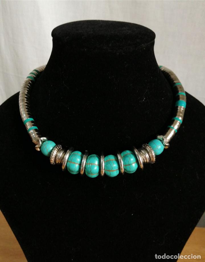Joyeria: COLLAR, CON TURQUESAS GARGANTILLA PLATEADO. - Foto 6