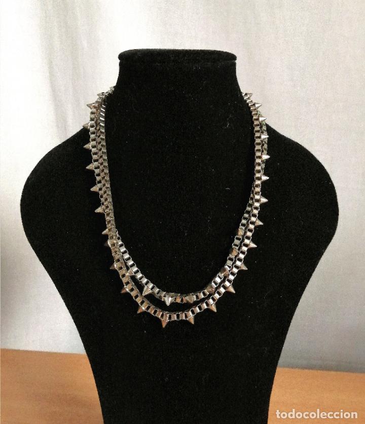Joyeria: COLLAR LARGO PLATEADO CON PINCHOS. - Foto 5